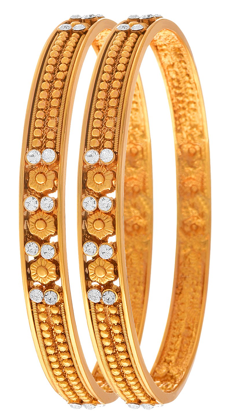 One Gram Gold Plated Diamonds Bangle Set