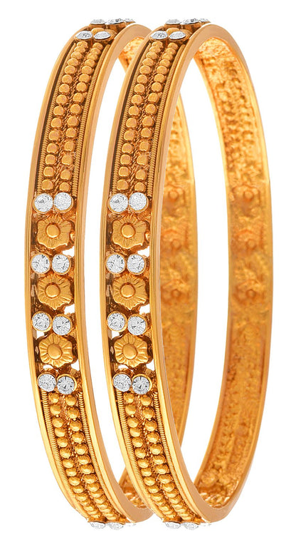 One Gram Gold Plated Diamonds Bangle Set