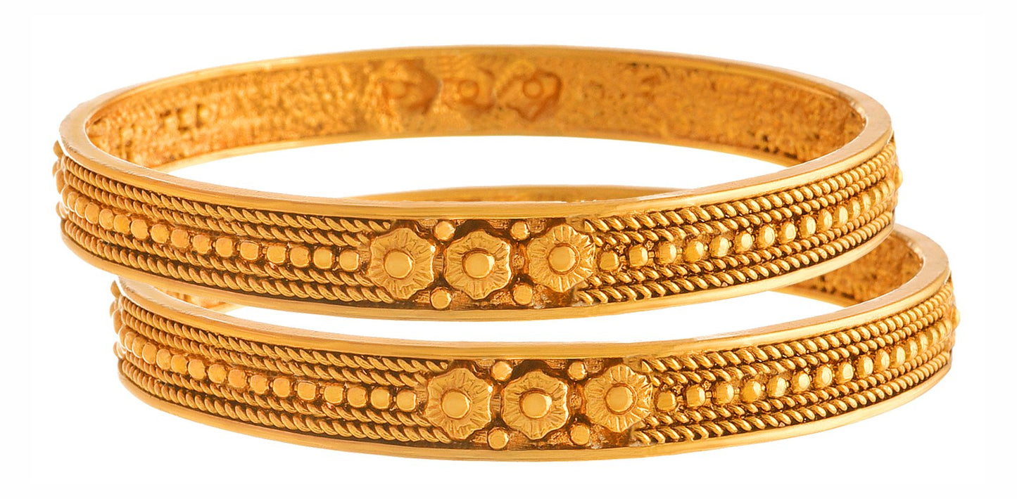 Gold Plated Copper Bangles 'S & Girl'S (Gold)