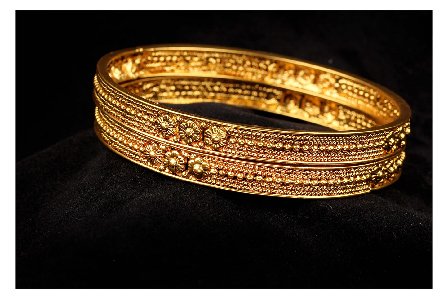 Gold Plated Copper Bangles 'S & Girl'S (Gold)