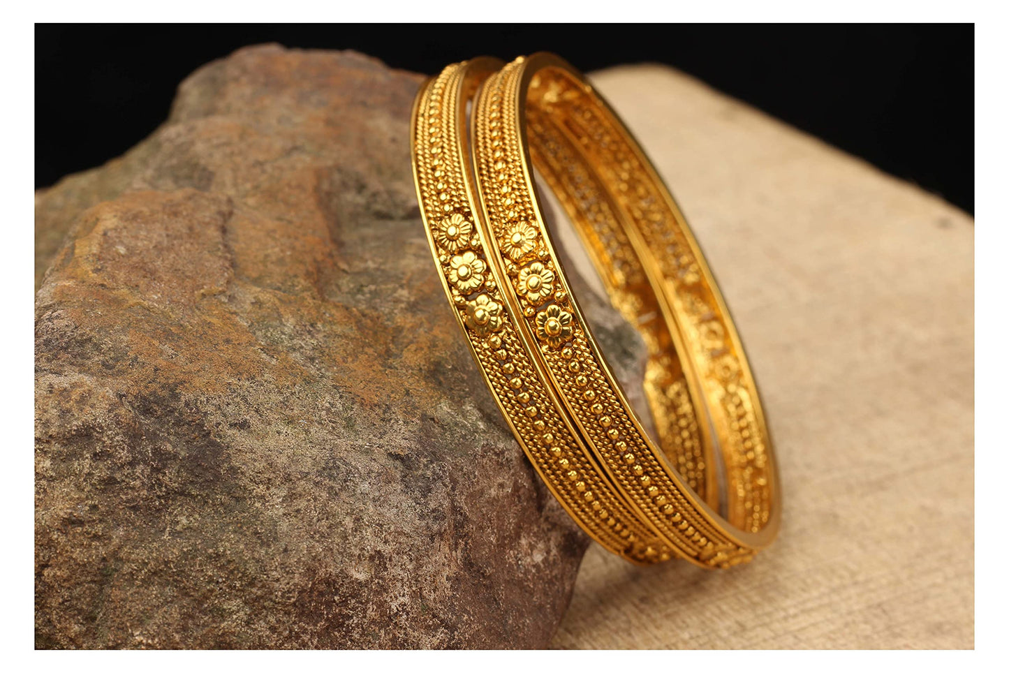Gold Plated Copper Bangles 'S & Girl'S (Gold)