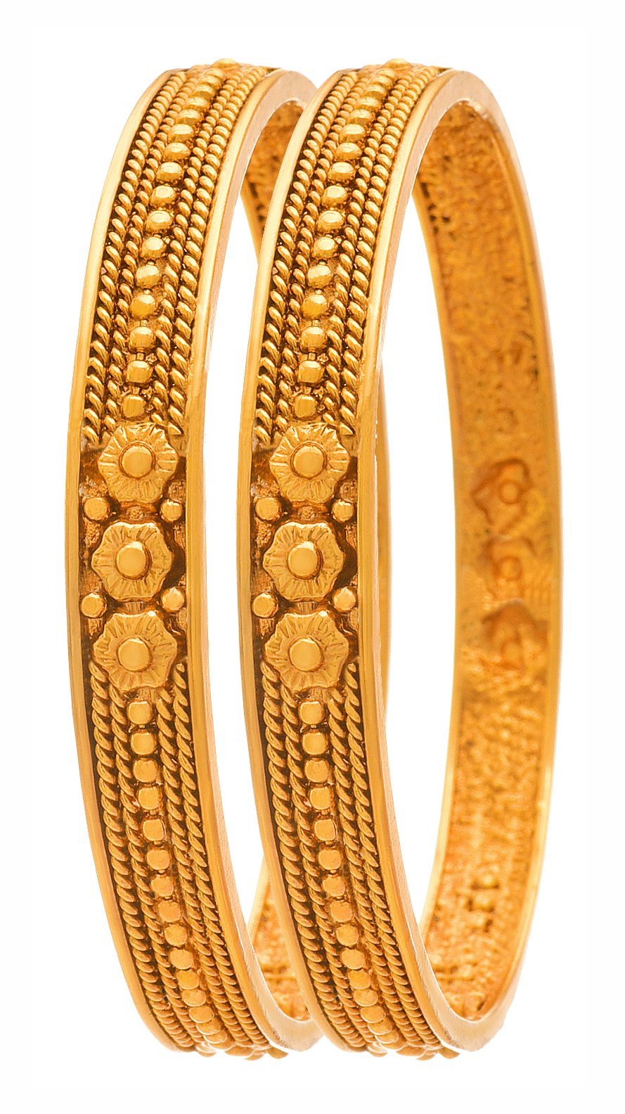 Gold Plated Copper Bangles 'S & Girl'S (Gold)