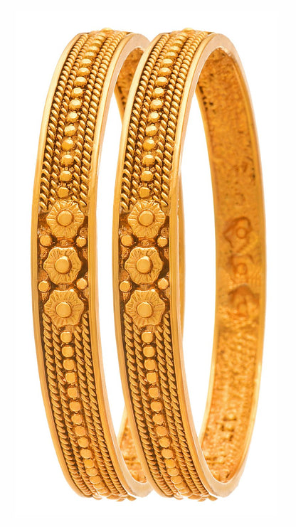 Gold Plated Copper Bangles 'S & Girl'S (Gold)