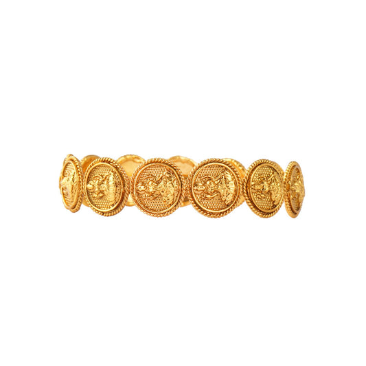 Magnificent Mahalaxmi Golden Gold Coin Copper Bangle