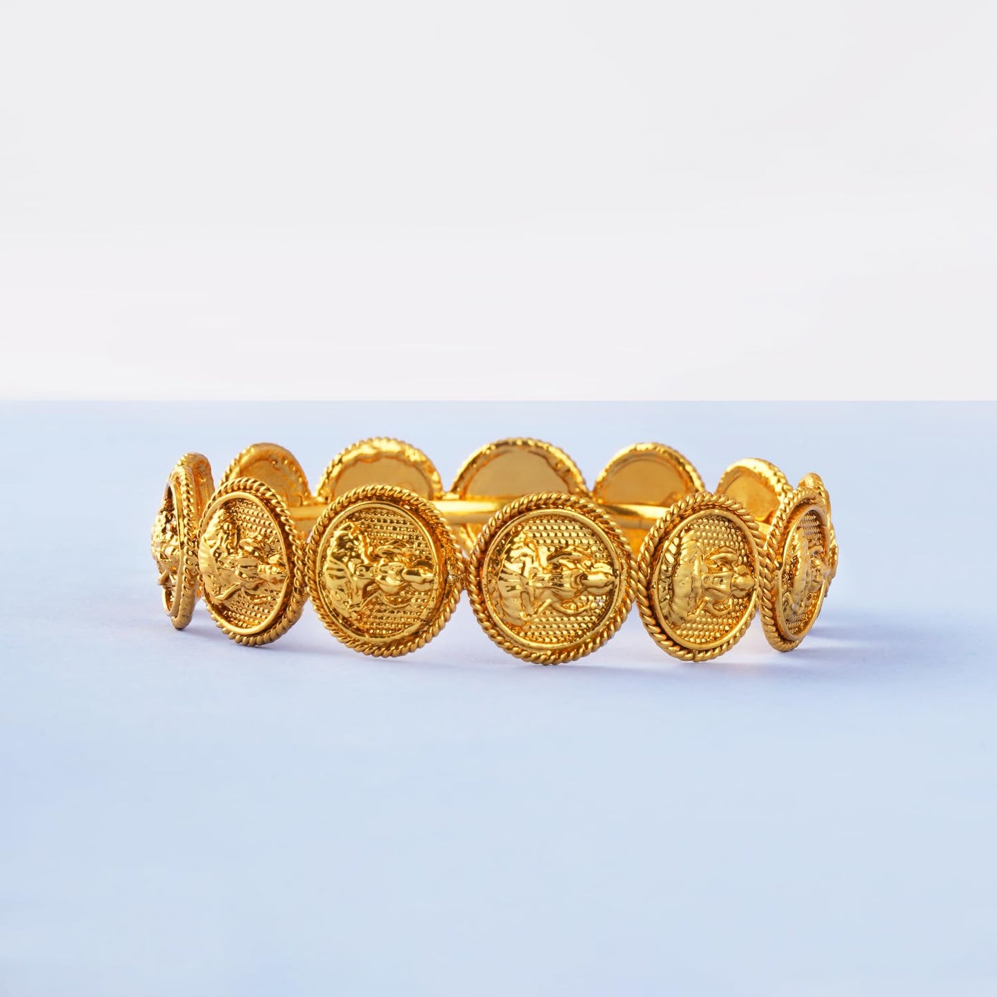 Magnificent Mahalaxmi Golden Gold Coin Copper Bangle