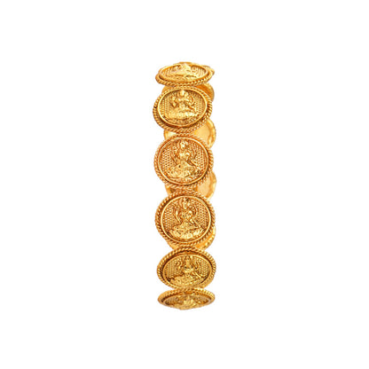 Magnificent Mahalaxmi Golden Gold Coin Copper Bangle