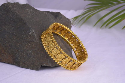 Temple 1G Gold Plated Laxmi Coin Openable Kada