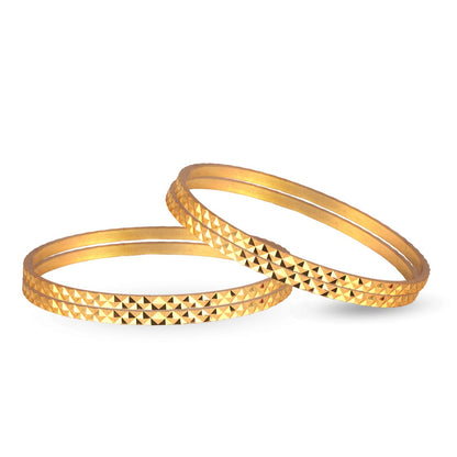 One Gram Gold Plated Cut Work Bangle Set & Women - (Set Of 4)