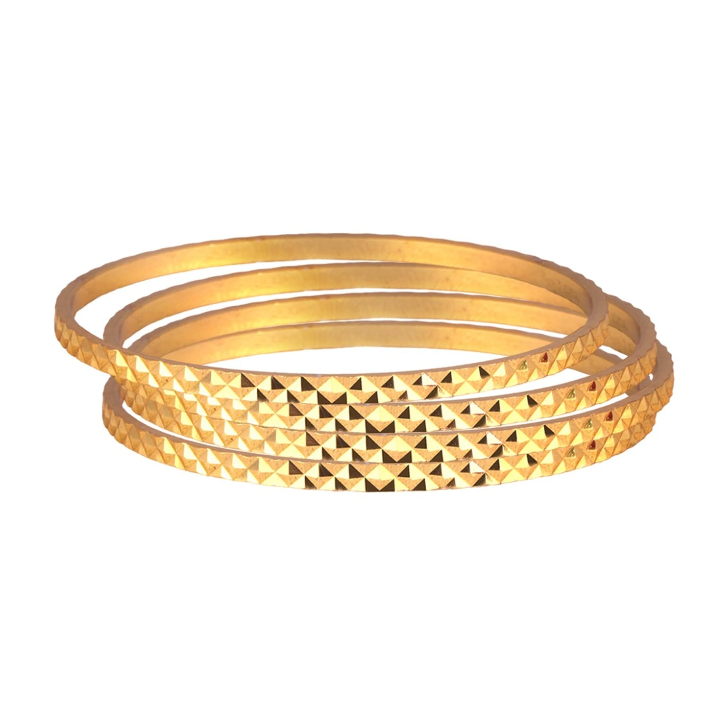 One Gram Gold Plated Cut Work Bangle Set & Women - (Set Of 4)