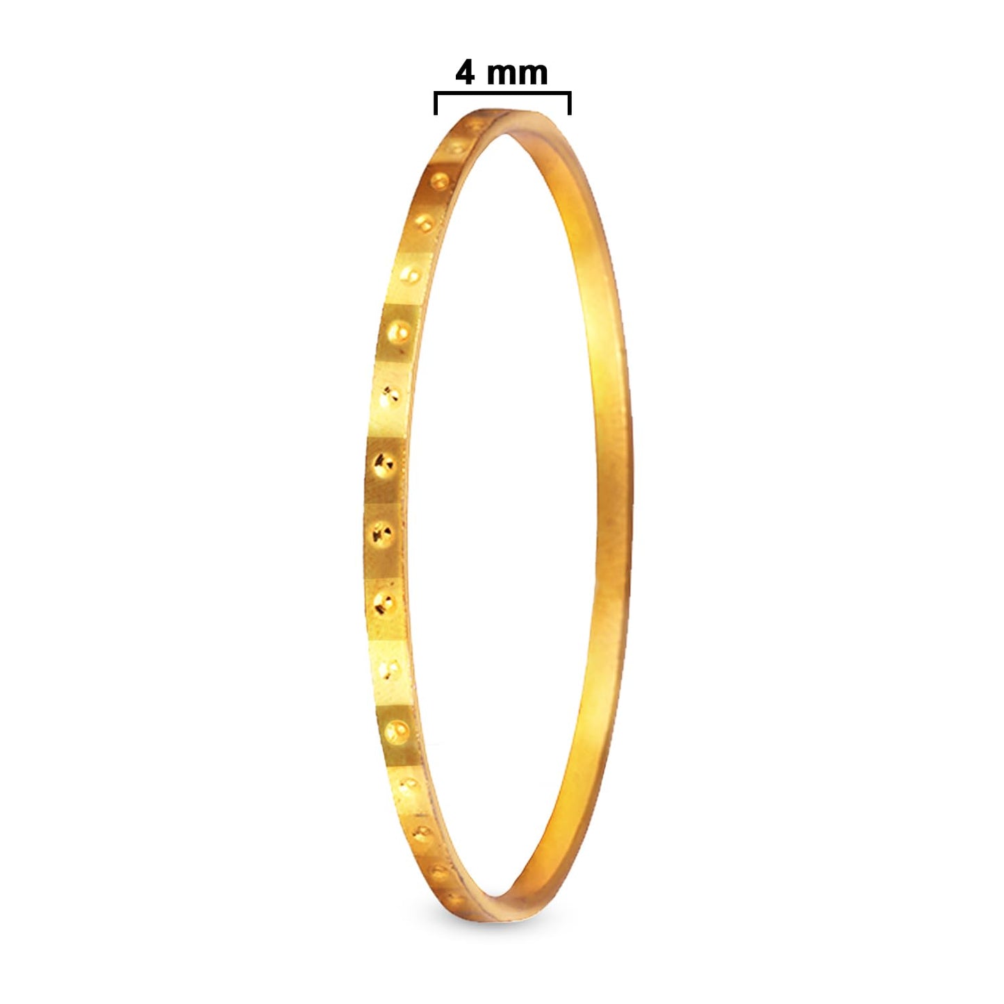 One Gram Gold Plated Cut Work Bangle Set - (Set Of 4)