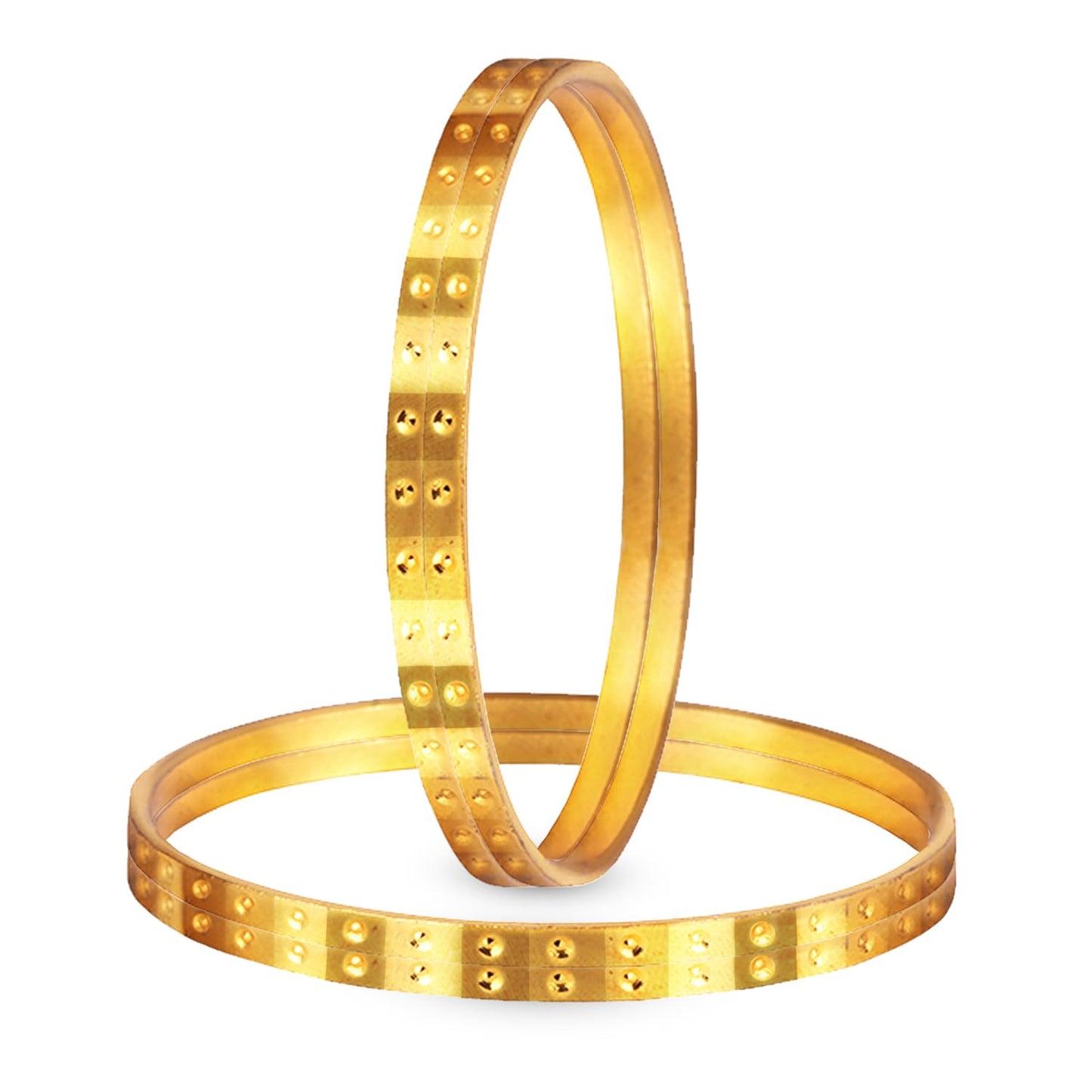 One Gram Gold Plated Cut Work Bangle Set - (Set Of 4)