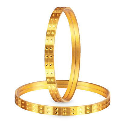 One Gram Gold Plated Cut Work Bangle Set - (Set Of 4)