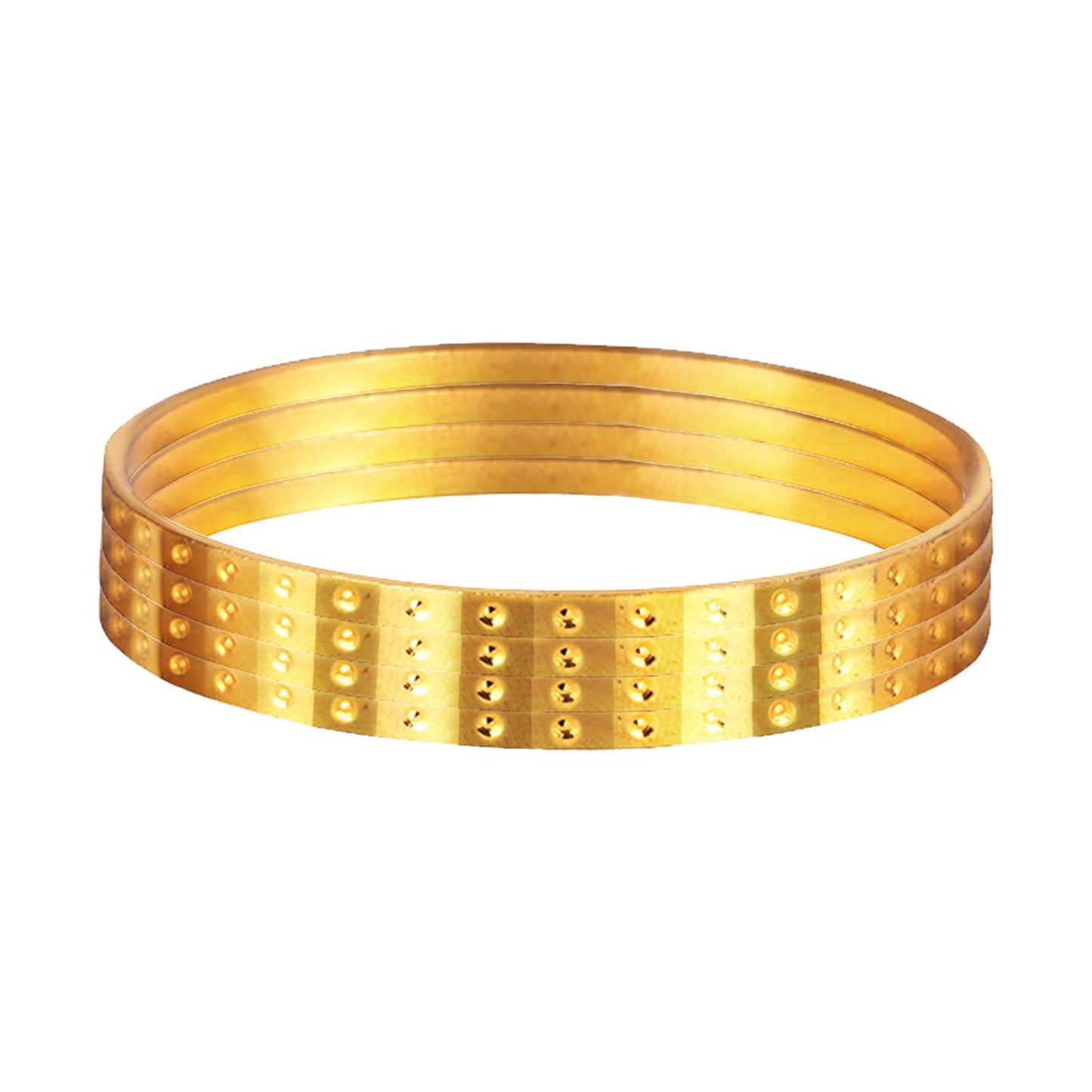 One Gram Gold Plated Cut Work Bangle Set - (Set Of 4)