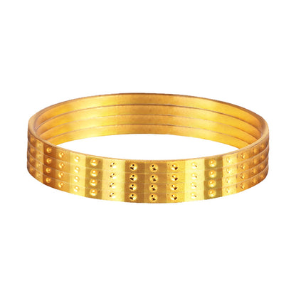 One Gram Gold Plated Cut Work Bangle Set - (Set Of 4)