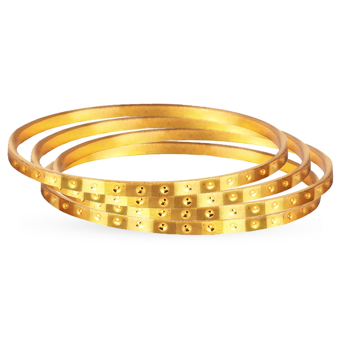 One Gram Gold Plated Cut Work Bangle Set - (Set Of 4)