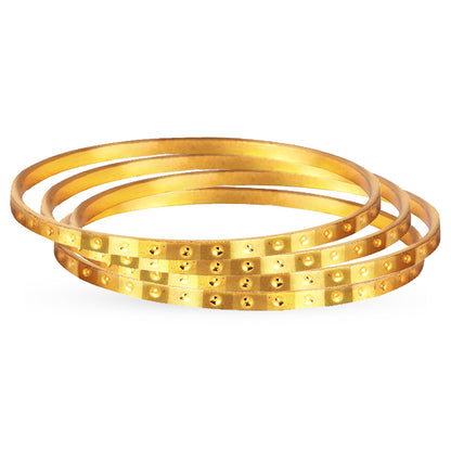 One Gram Gold Plated Cut Work Bangle Set - (Set Of 4)