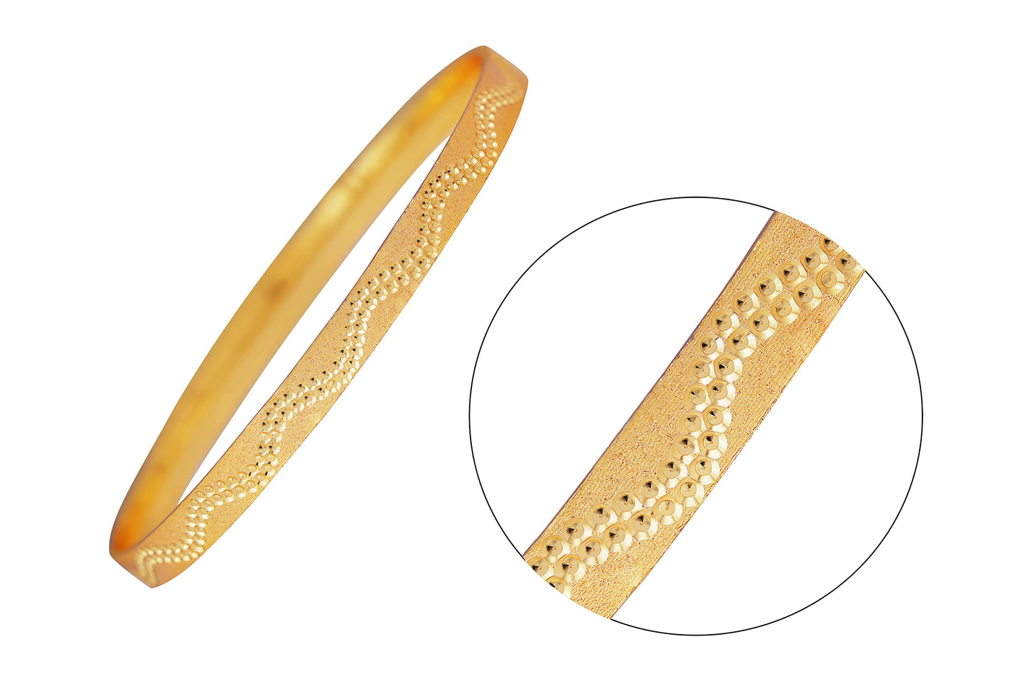 Gold Plated Waves Dotted New Bangles Designs . 2.8