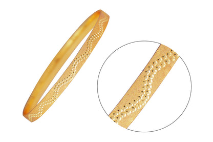 Gold Plated Waves Dotted New Bangles Designs . 2.8
