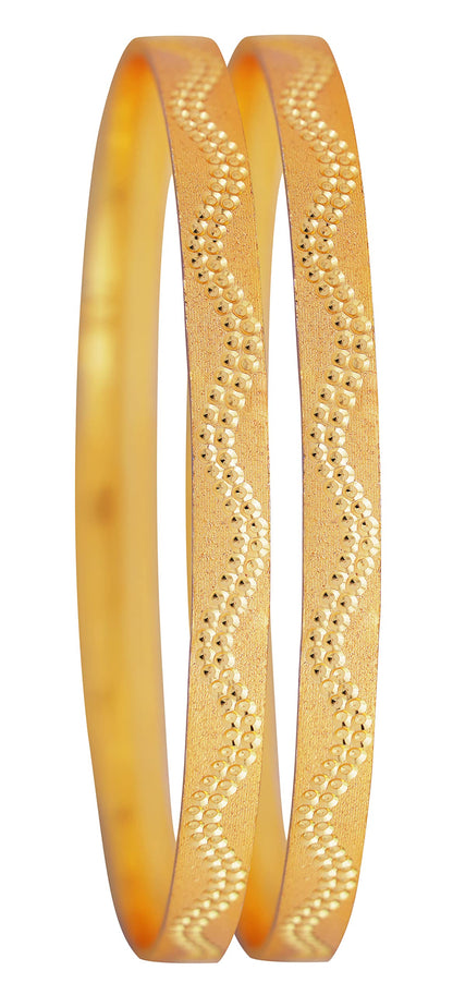 Gold Plated Waves Dotted New Bangles Designs . 2.8