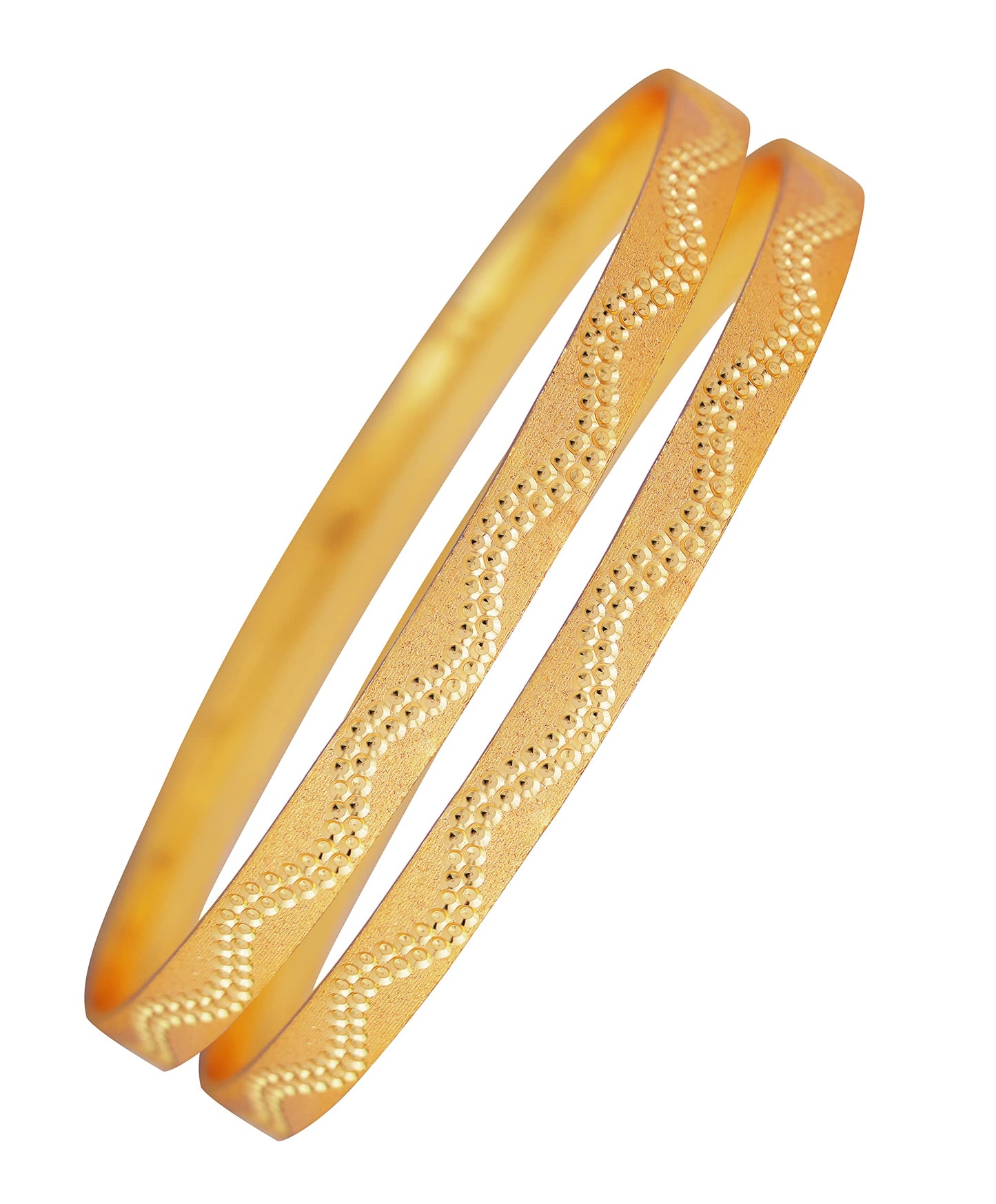 Gold Plated Waves Dotted New Bangles Designs . 2.8