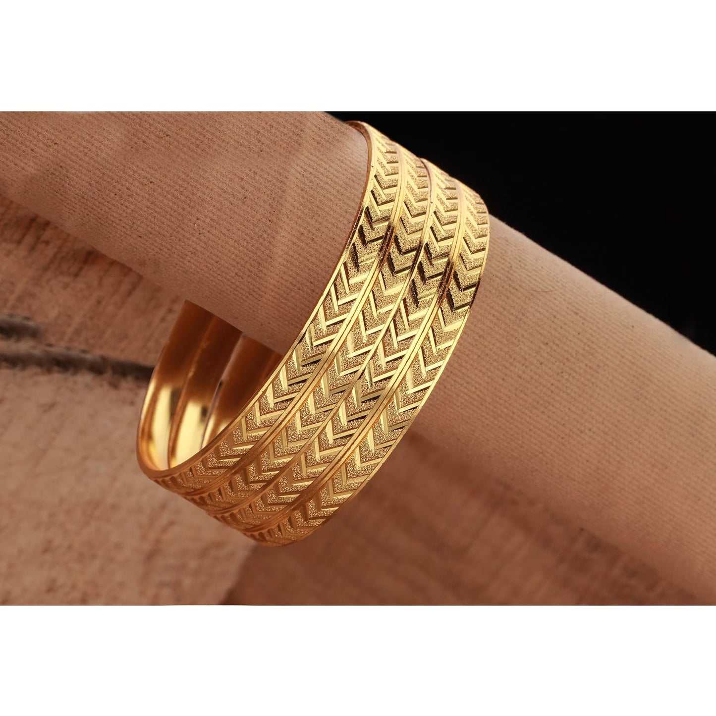One Gram Gold Plated Bangle Set (Set Of 4)