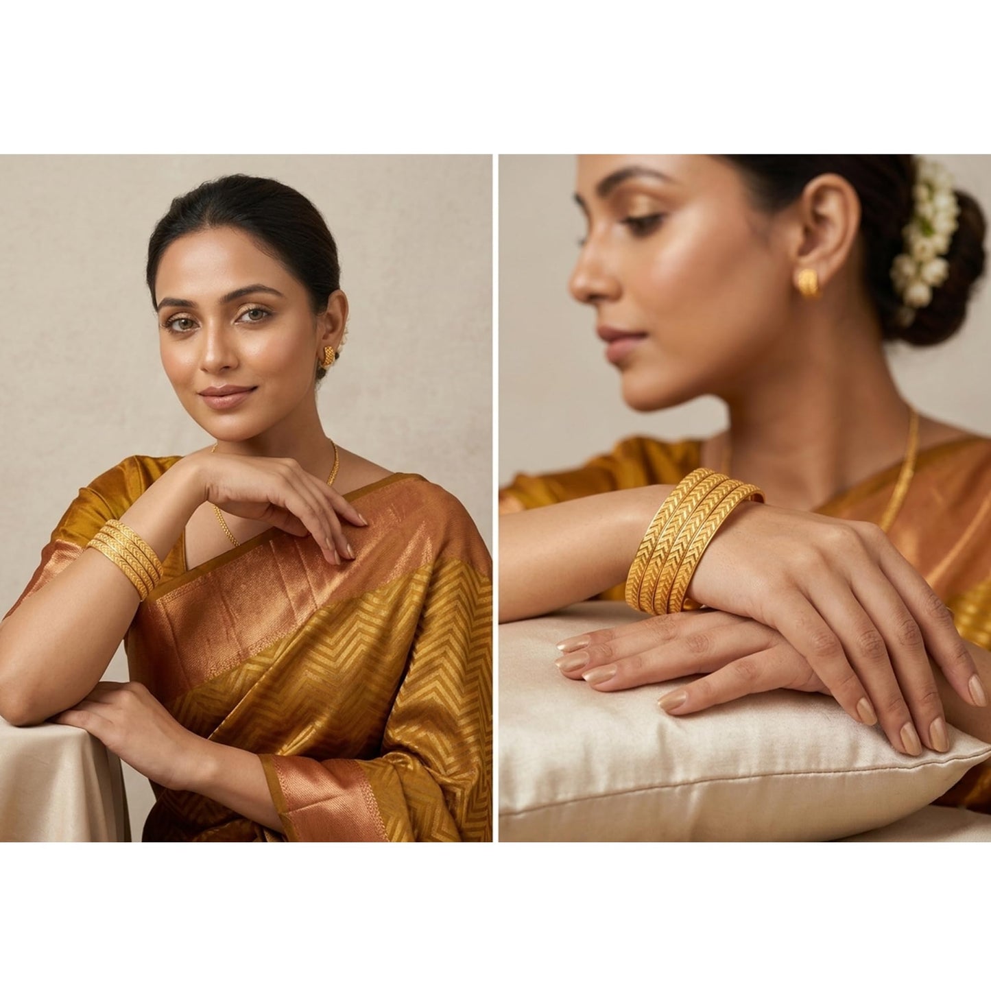 One Gram Gold Plated Bangle Set (Set Of 4)
