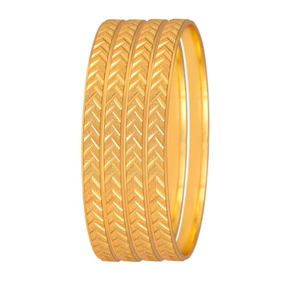 One Gram Gold Plated Bangle Set (Set Of 4)