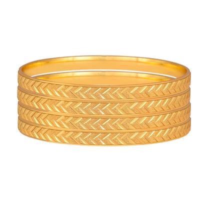 One Gram Gold Plated Bangle Set (Set Of 4)