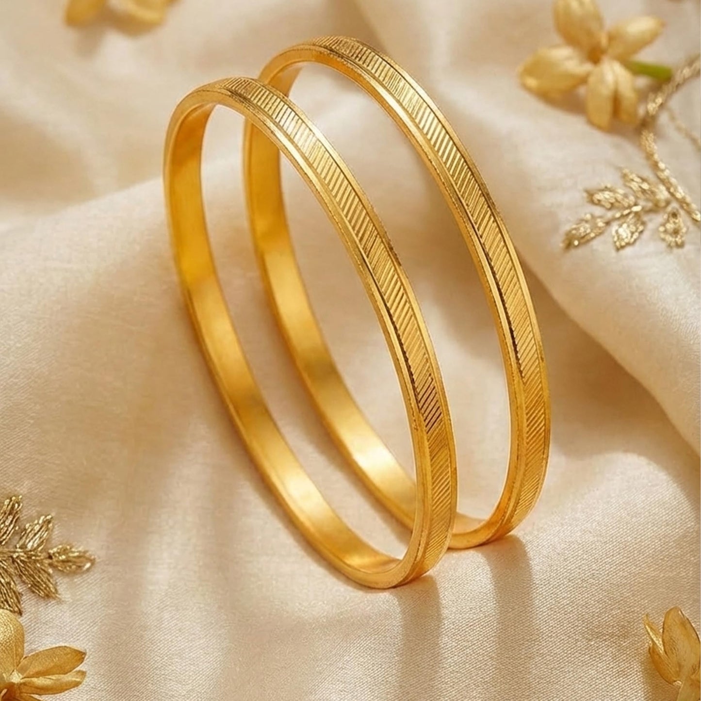 Casual One Gram Gold Plated Bangle Pair (2.2)