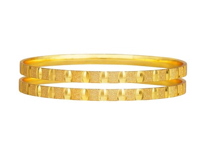 1 Gram Gold Plated Bangle (Set Of 2) (Design 1, 2.6)