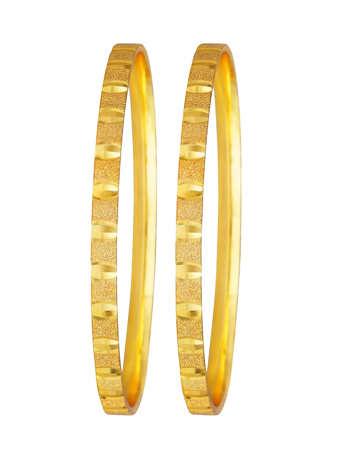 1 Gram Gold Plated Bangle (Set Of 2) (Design 1, 2.6)