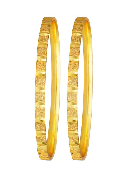 1 Gram Gold Plated Bangle (Set Of 2) (Design 1, 2.6)