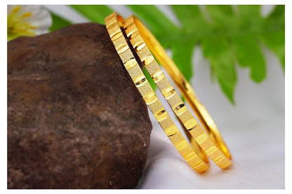 1 Gram Gold Plated Bangle (Set Of 2) (Design 1, 2.6)