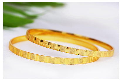 1 Gram Gold Plated Bangle (Set Of 2) (Design 1, 2.6)