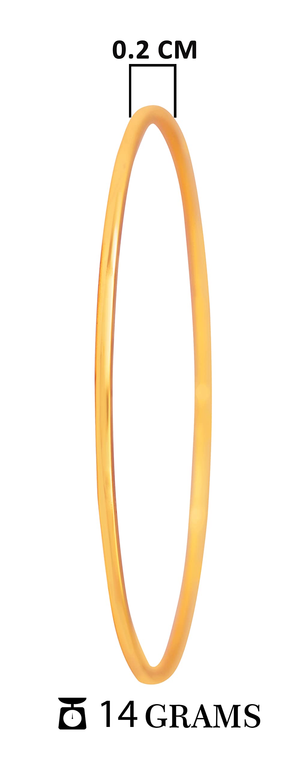 One Gram Micro Gold Plated Bangle Set Gold (Ste Of 4-26)