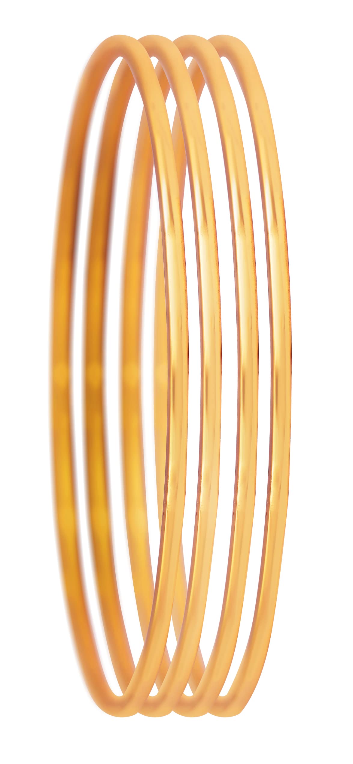 One Gram Micro Gold Plated Bangle Set Gold (Ste Of 4-26)