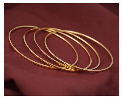 One Gram Micro Gold Plated Bangle Set Gold (Ste Of 4-26)