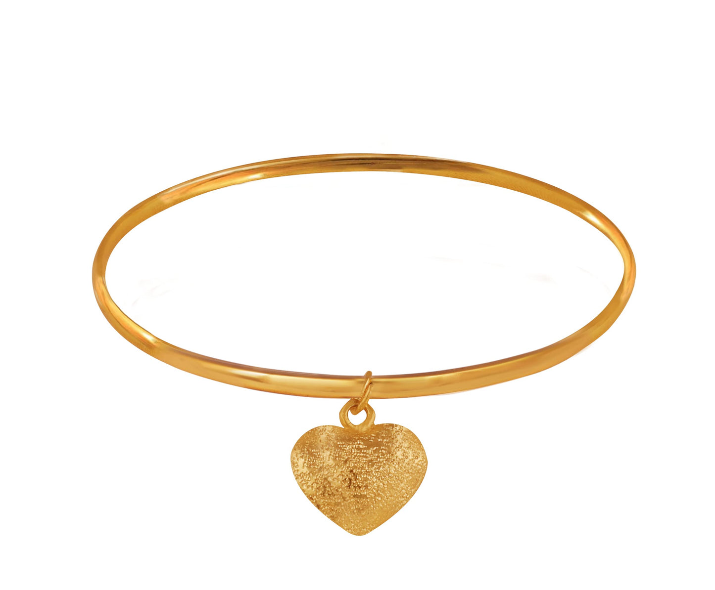 Romantics Day Ideafor Herwomen Wifegirlfriendloverfiancecrush 'S Special One Gram Gold Plated Hanging Heart Banglebracelet.