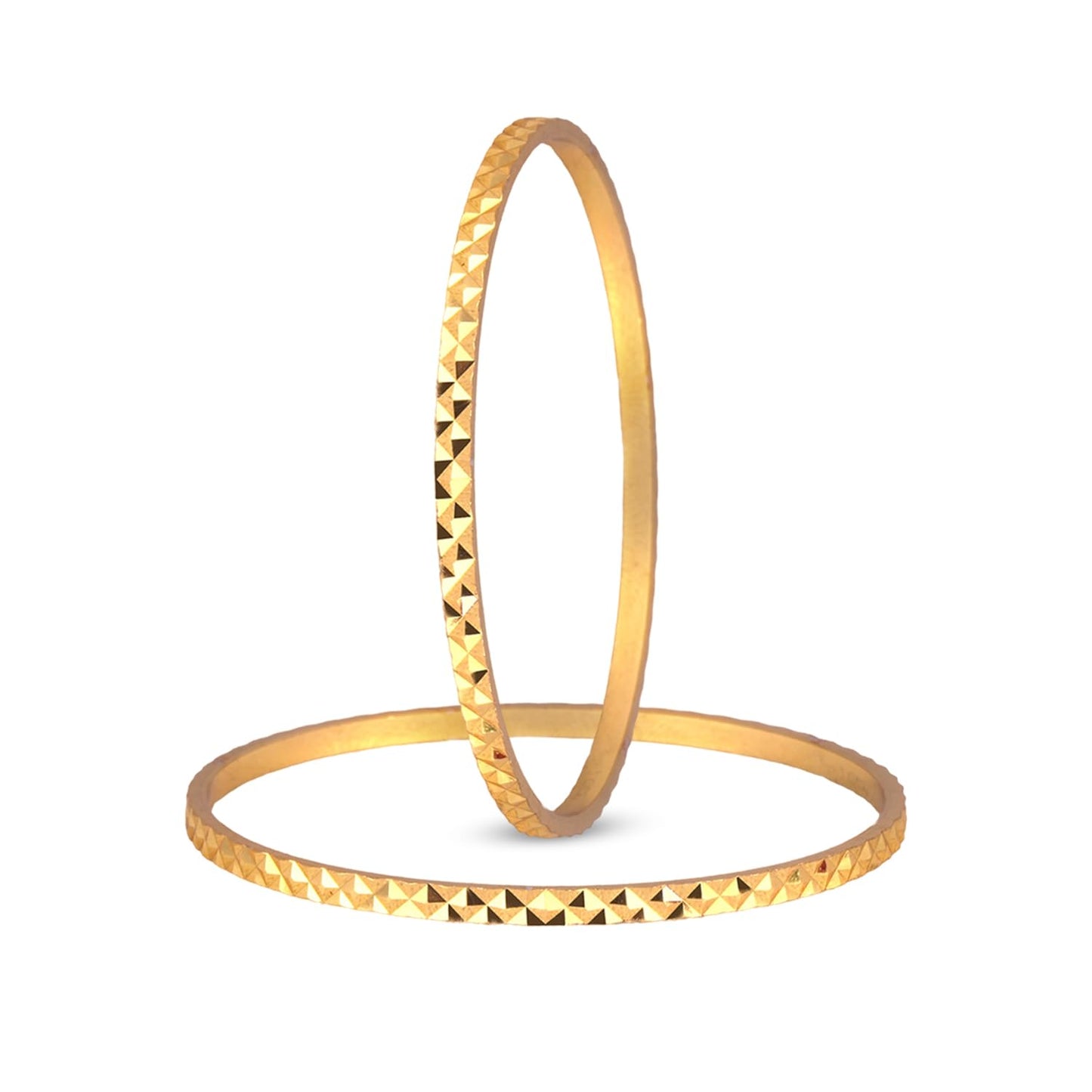 One Gram Gold Plated Cut Work Bangle Set & Women (Set Of 2)