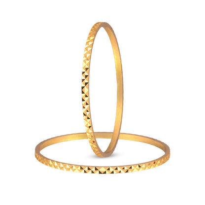 One Gram Gold Plated Cut Work Bangle Set & Women (Set Of 2)