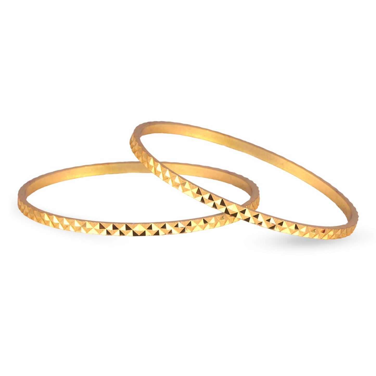 One Gram Gold Plated Cut Work Bangle Set & Women (Set Of 2)