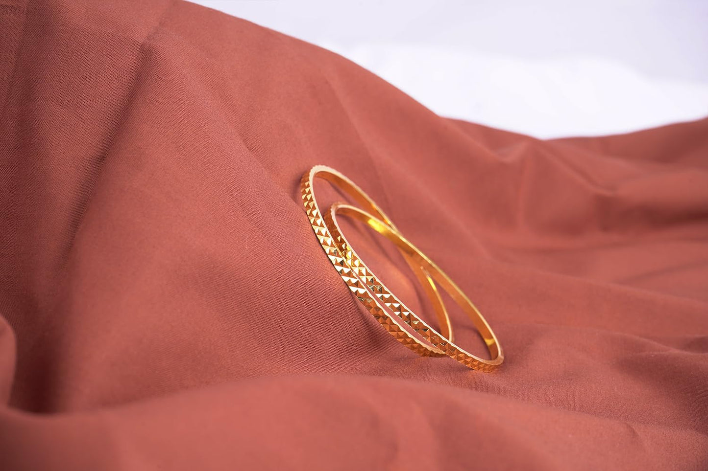 One Gram Gold Plated Cut Work Bangle Set & Women (Set Of 2)