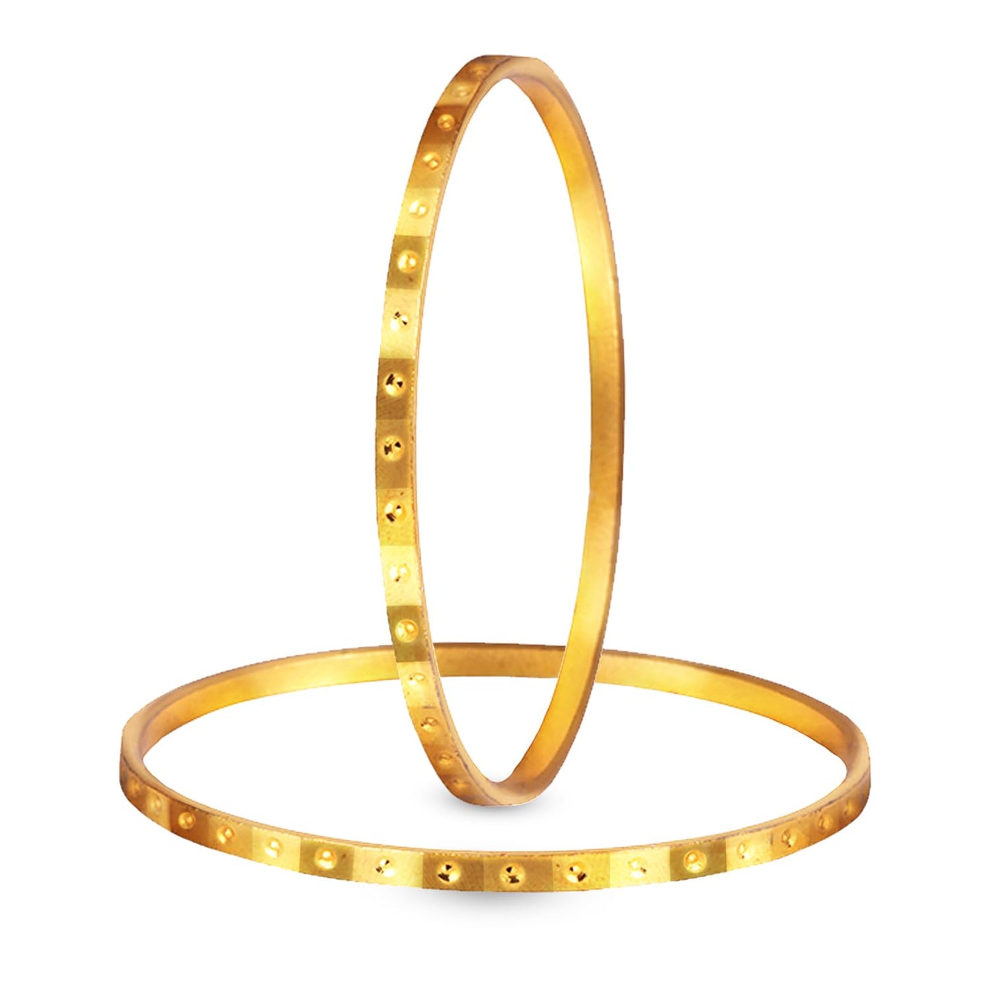 One Gram Gold Plated Cut Work Bangle Set - (Set Of 2)