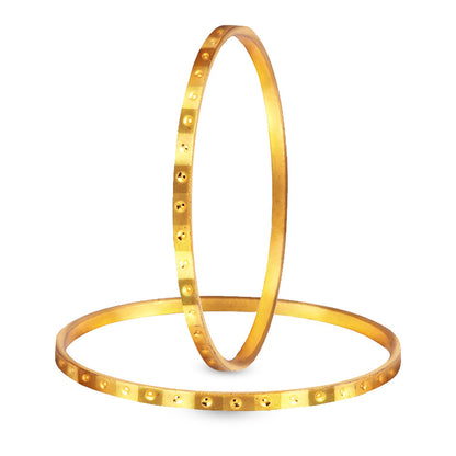 One Gram Gold Plated Cut Work Bangle Set - (Set Of 2)