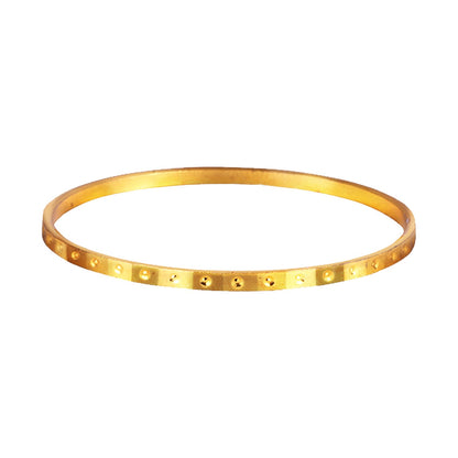 One Gram Gold Plated Cut Work Bangle Set - (Set Of 2)