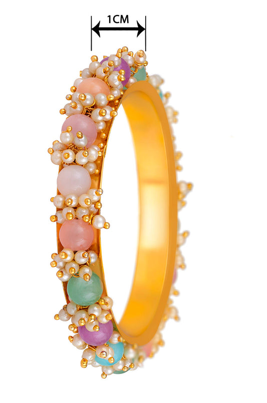 22K Copper With Onyx Bangle (Multicolor)