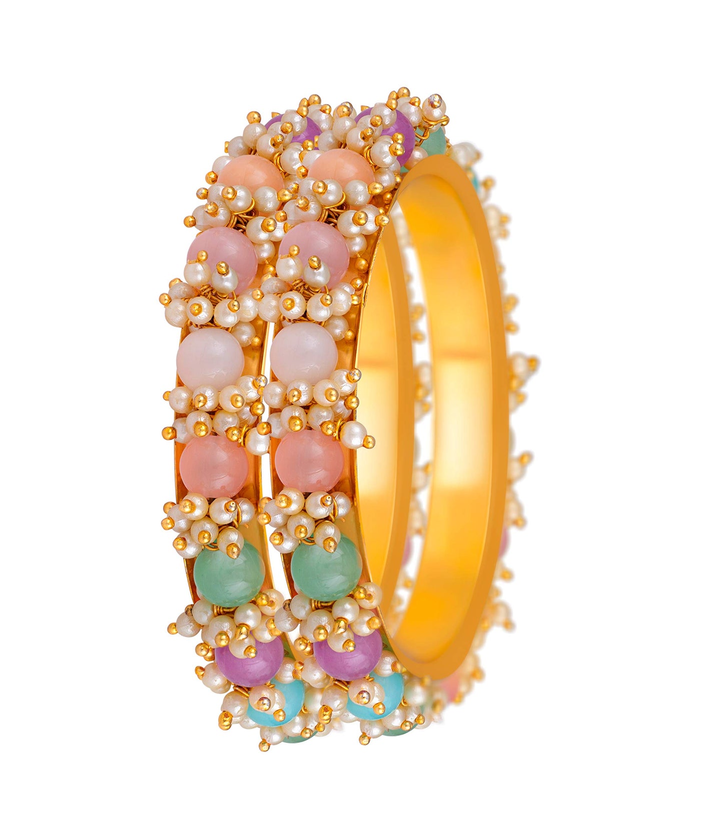 22K Copper With Onyx Bangle (Multicolor)