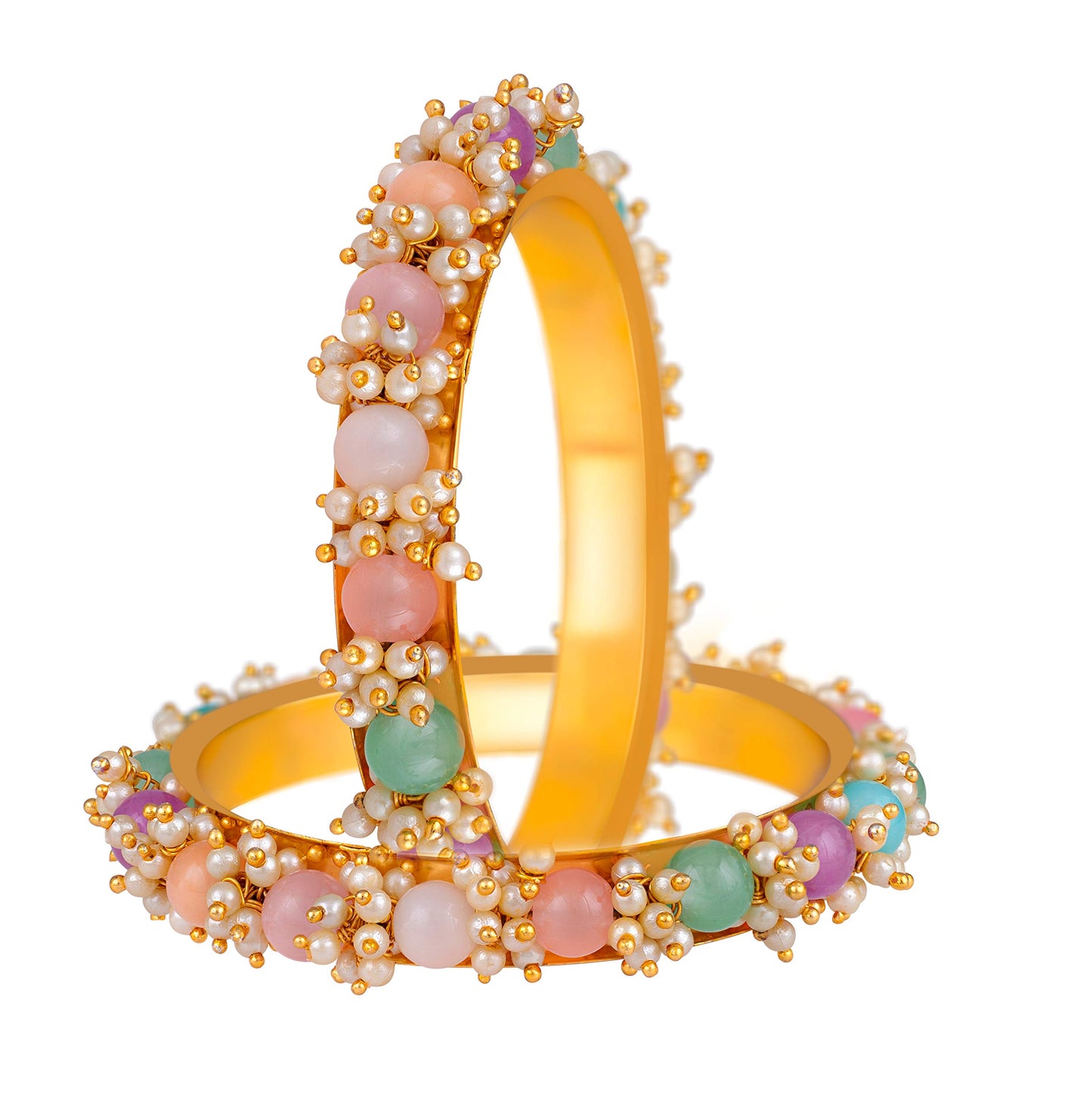 22K Copper With Onyx Bangle (Multicolor)