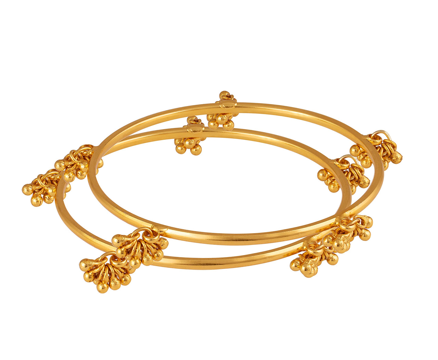 Jwellery For Less Gold Plated Small Ghungaru Set Of 2 Bangle And Women