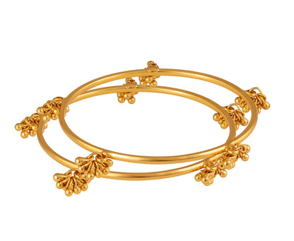 Jwellery For Less Gold Plated Small Ghungaru Set Of 2 Bangle And Women